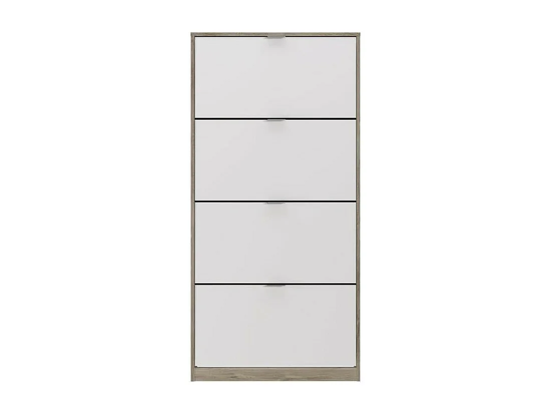 Meuble a chaussures - 4 Portes - Chene et blanc