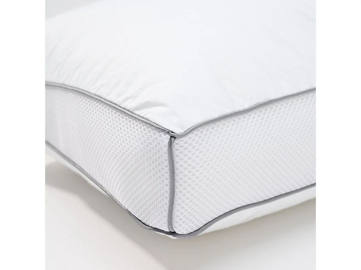 Oreiller souple 40x60cm Premium Ventilé - Enveloppe coton percale - Multipositions de sommeil