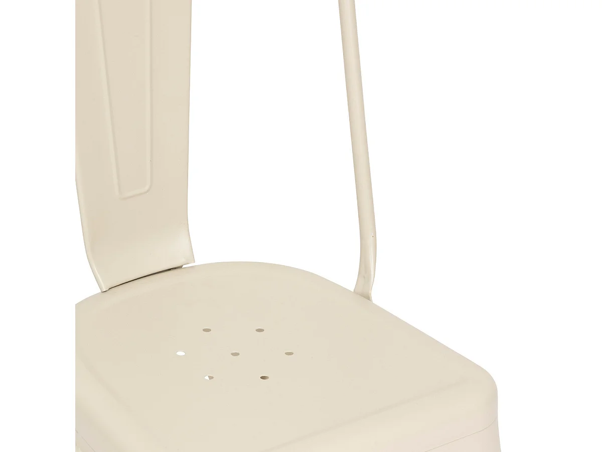 Chaise de table en Acier Blanc Argile style industriel 85 cm