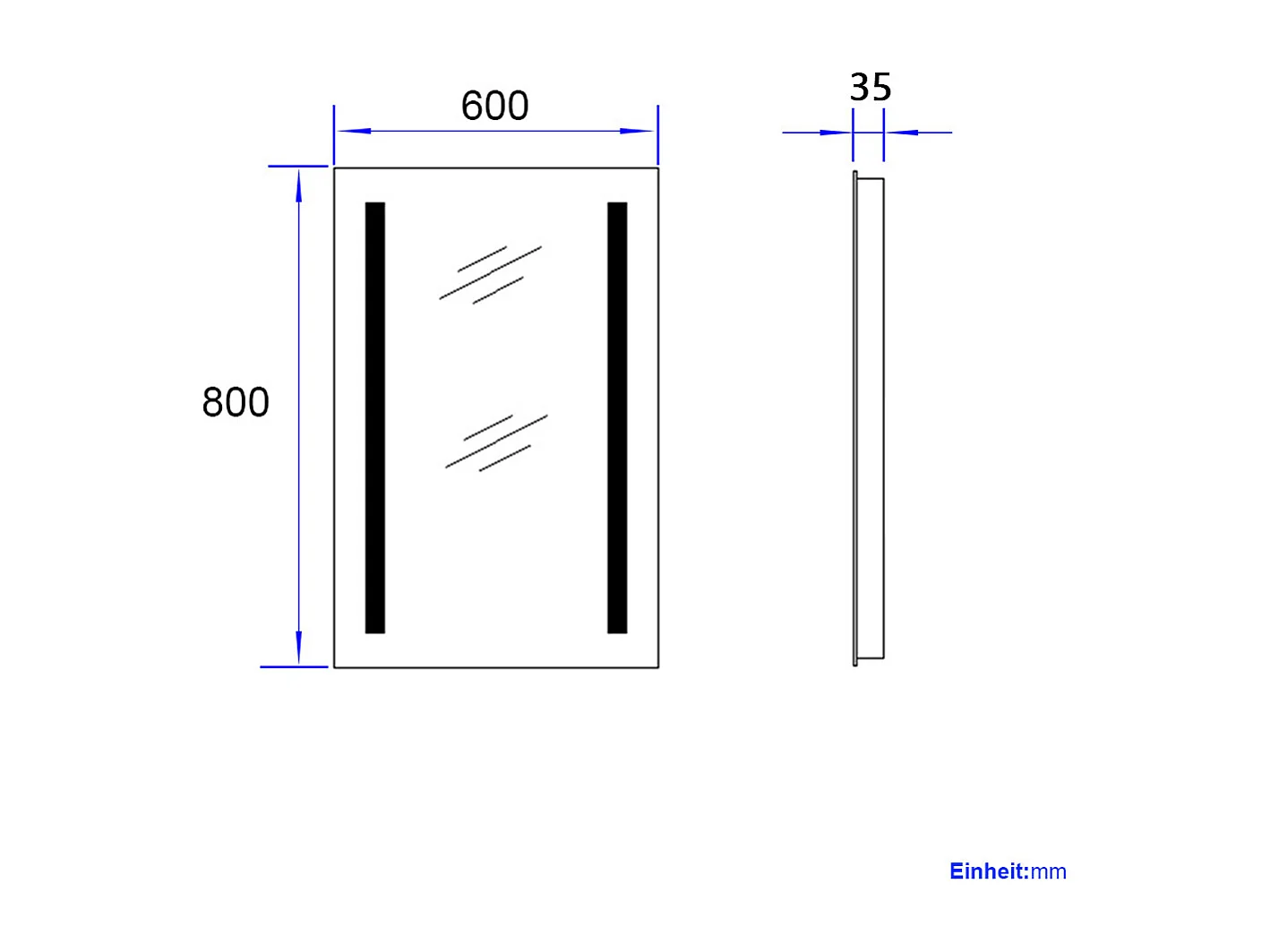 EMKE Miroir lumineux salle de bain 60x80cm, Miroir LED salle de bain, Miroir avec l'éclairage, Lumière blanche froide