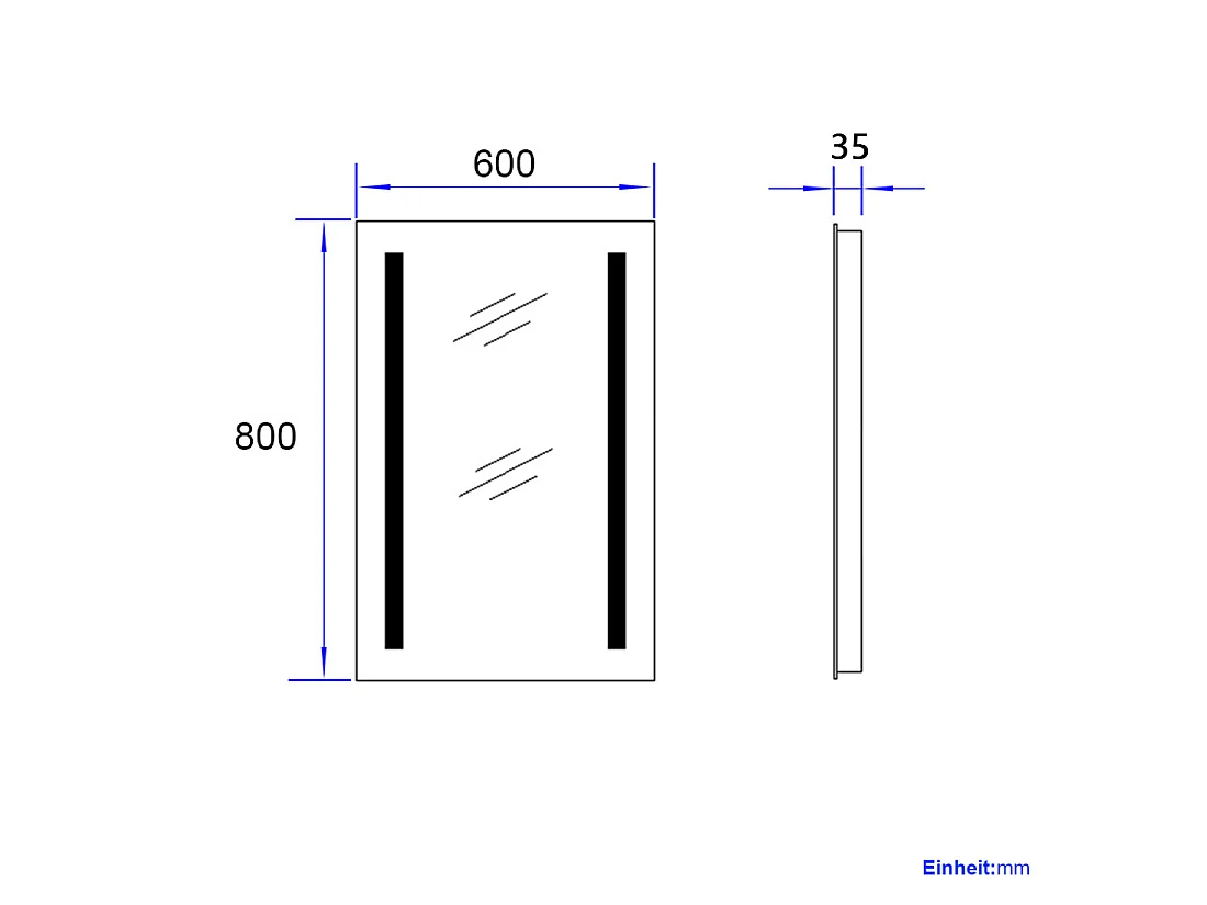 EMKE LED-badkamerspiegel 60 x 80 cm – met drukschakelaar, anti-condensfunctie, warm- en koudwit licht