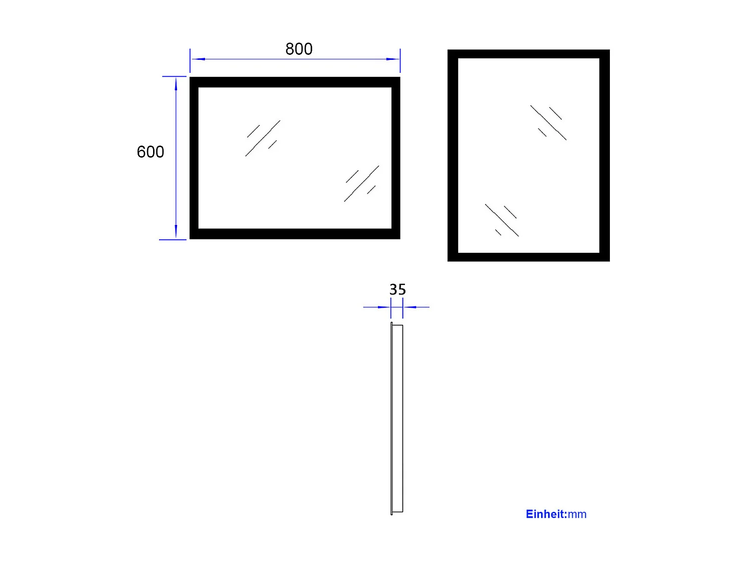 EMKE Miroir lumineux salle de bain 80x60cm, Miroir LED salle de bain, Miroir avec l'éclairage, Lumière Chaude