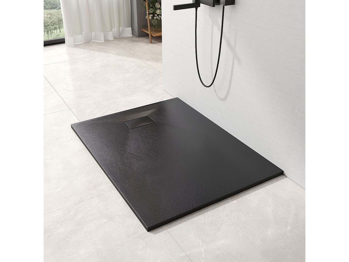 EMKE Receveur de douche receveur de douche plat antidérapant SMC