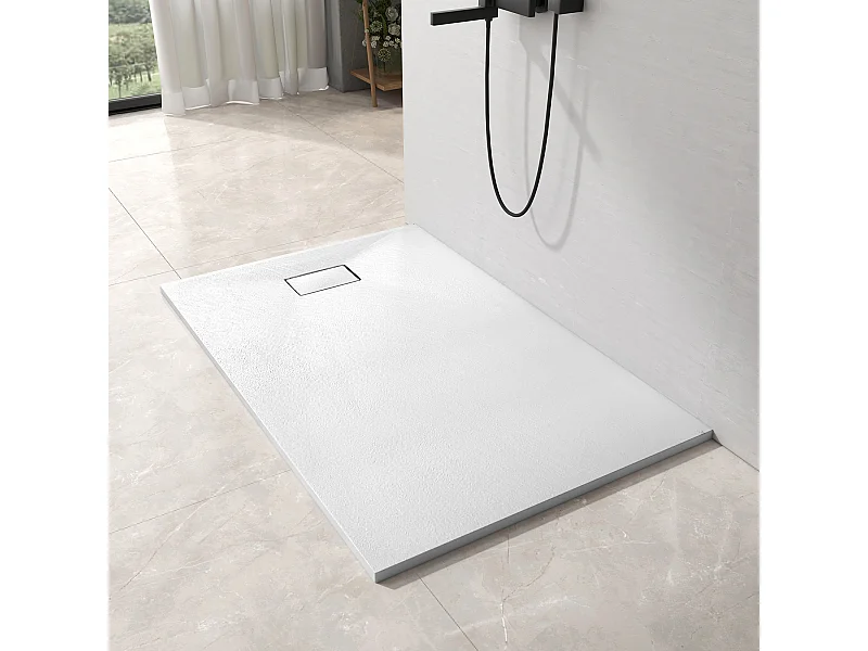 EMKE Piatto doccia piatto antiscivolo Piatto doccia SMC da ritagliare, 120x90cm | Bianco