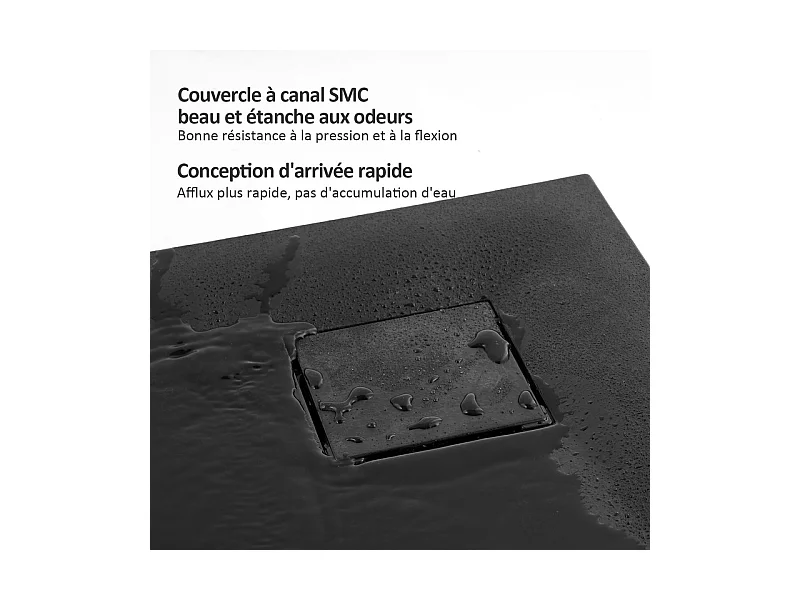 EMKE Douchebak Semi-circulair Antislip SMC Douchebak, Wit 90 x 90 cm