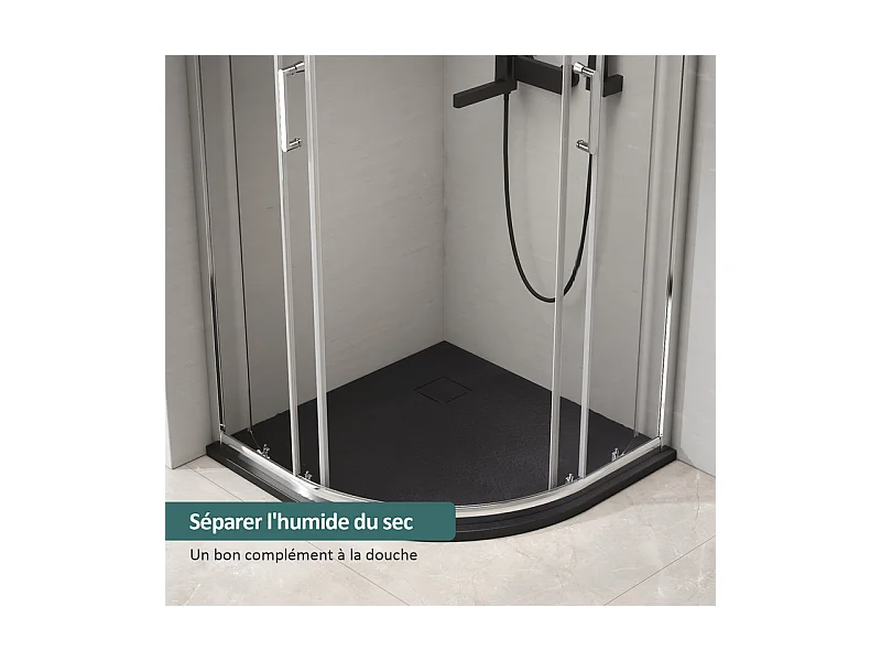 EMKE Douchebak Semi-circulair Antislip SMC Douchebak, Wit 90 x 90 cm