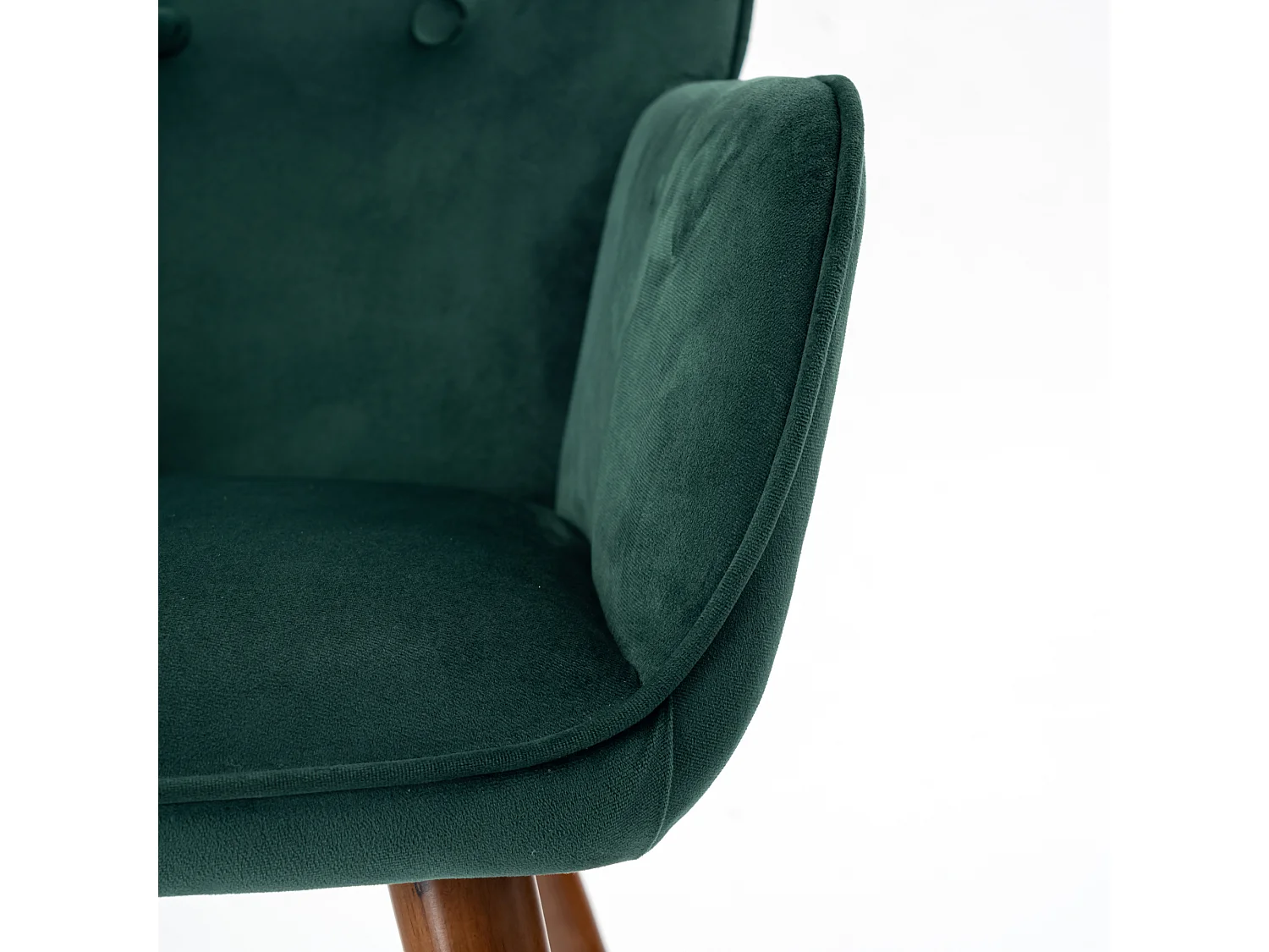 URBAN MEUBLE Fauteuil scandinave capitonné en velours vert KAS SMALL VELVET GREEN