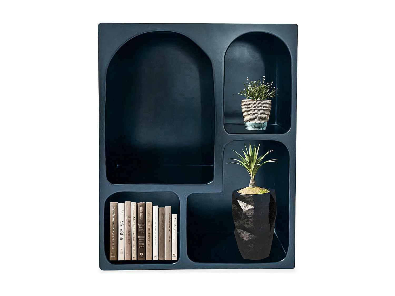 Aufbewahrungsregal mit Bogenregalen Mojik L60cm Schwarz