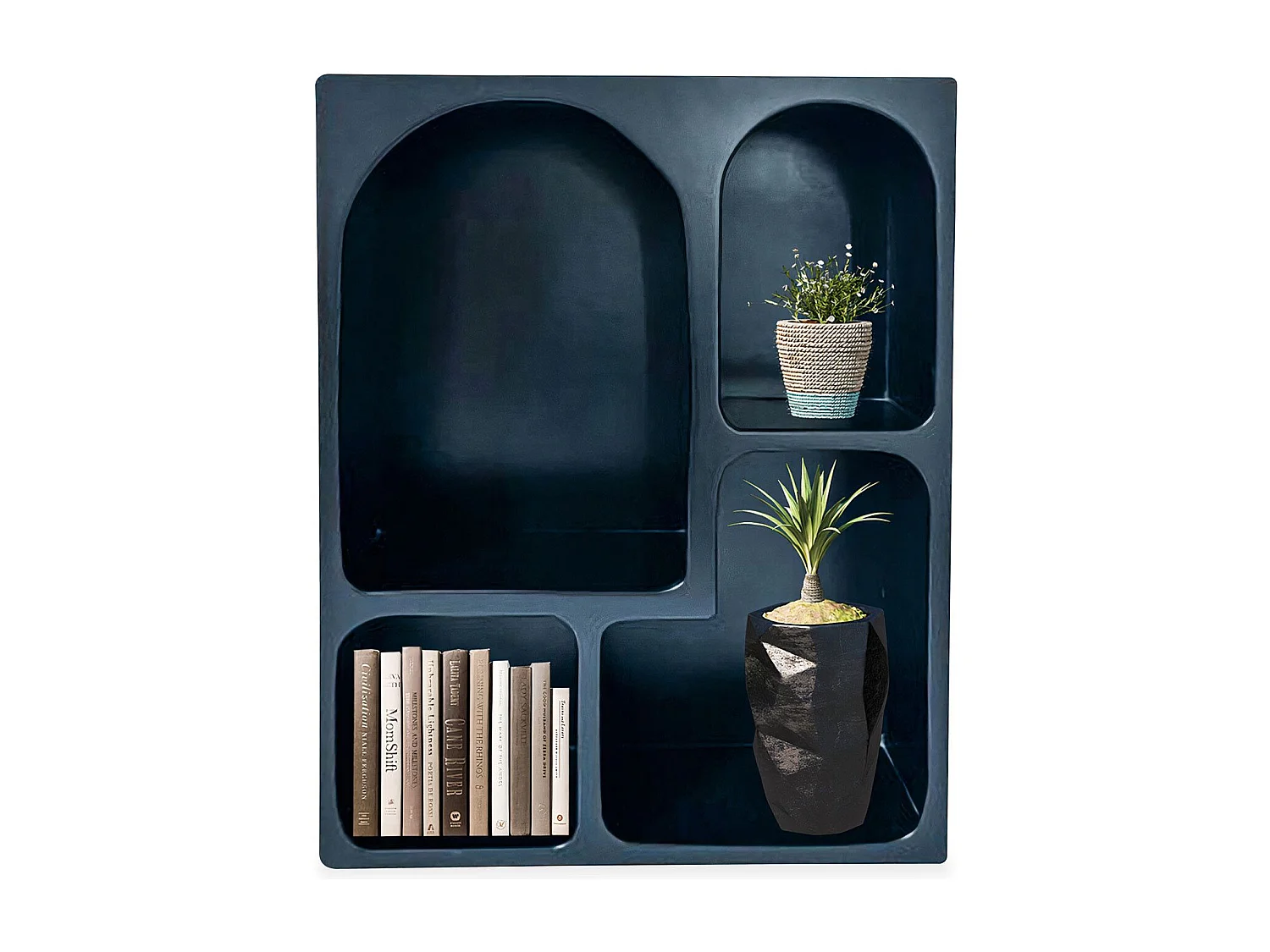 Meuble de rangement à étagères en arche Mojik L60cm Bois Noir