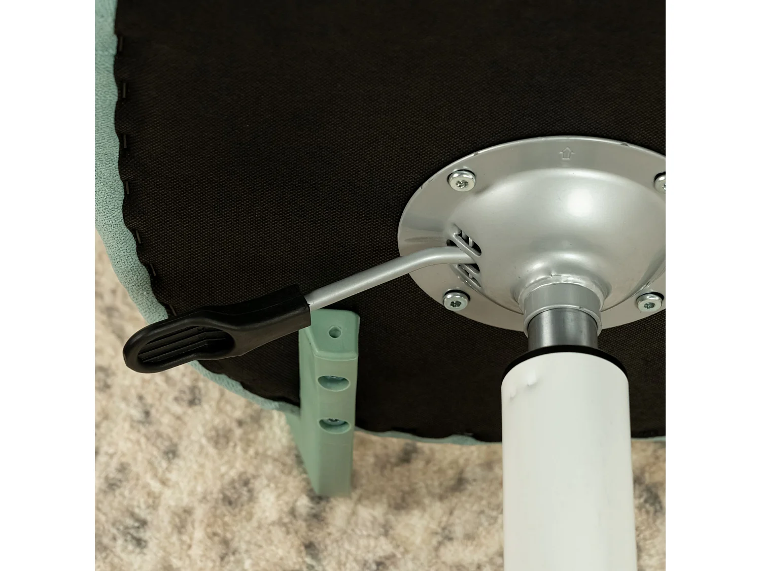 URBAN MEUBLE Chaise de bureau pour enfant vert sauge à roulettes