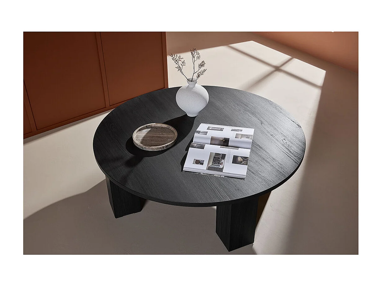 Juno table basse Ø120cm noir.