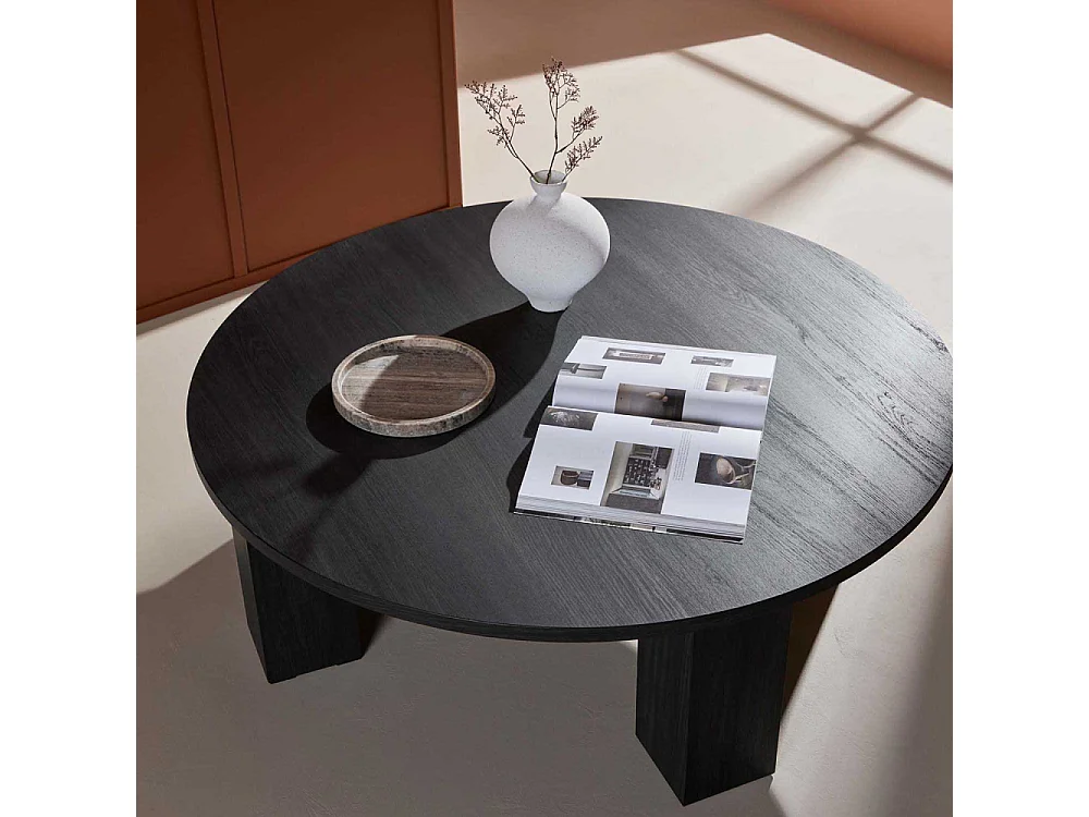 Juno table basse Ø120cm noir.