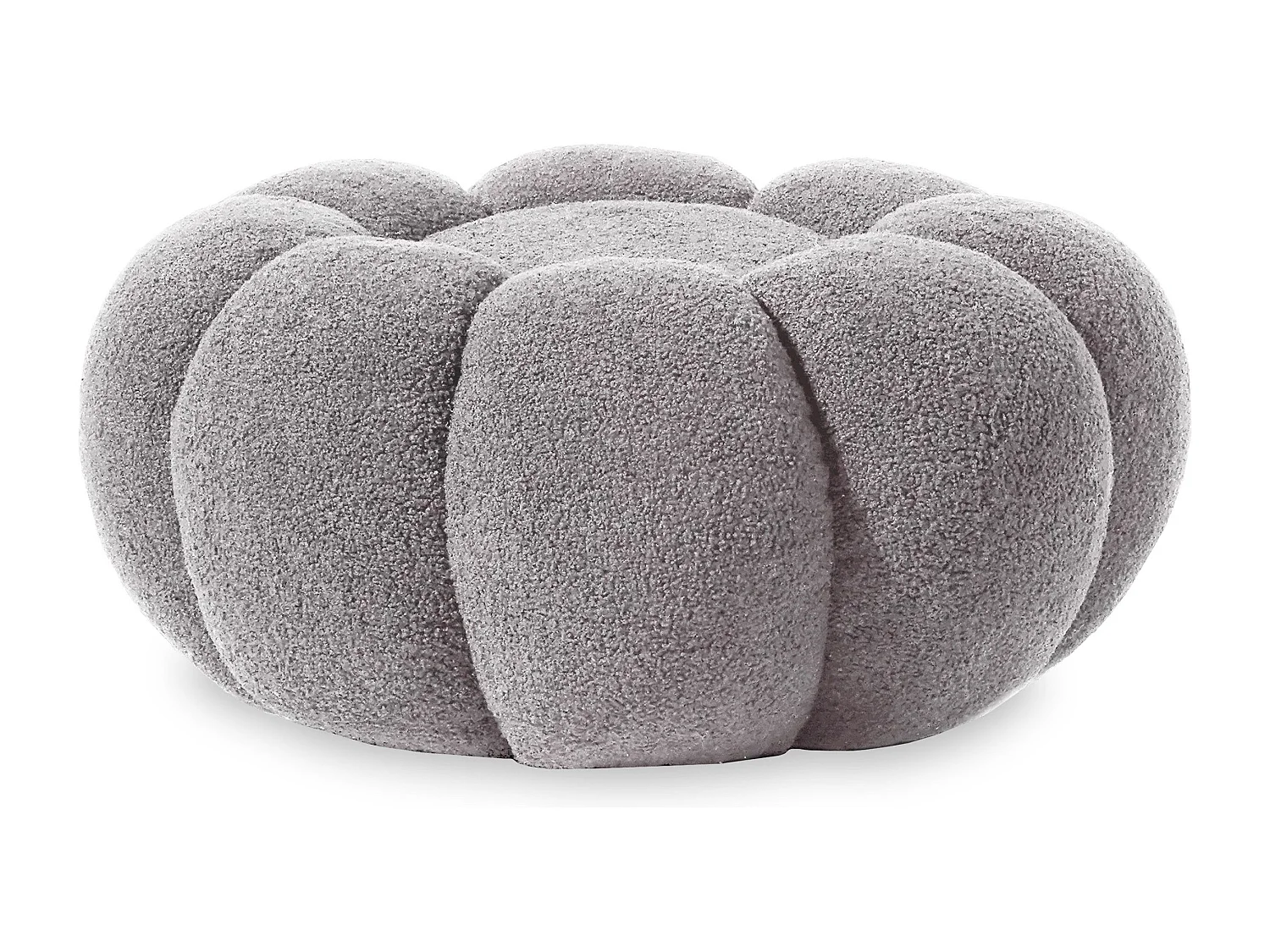 Design-Pouf Blume Arielina Bouclé-Stoff Grau - Traumhaftes Wohnzimmer