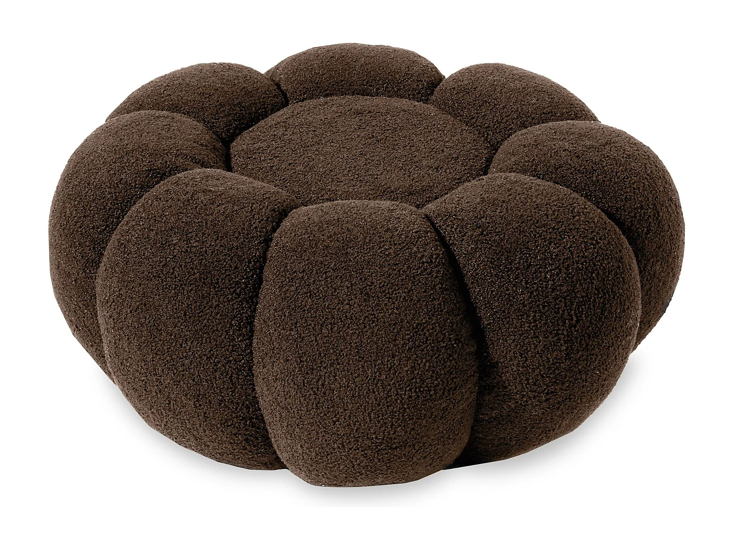 Poef Design Bloem Bruin Badstof Modern 61cm