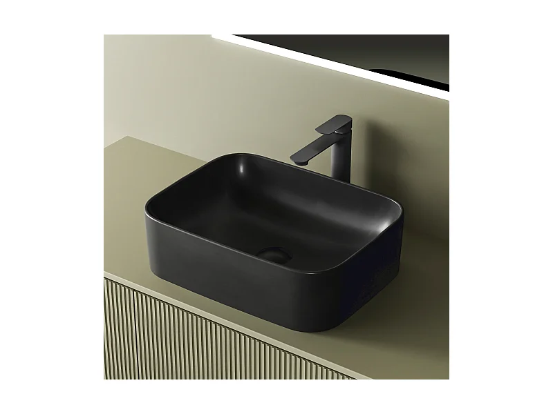 EMKE Opzetwastafel - Keramiek - Mat Grijs - 50.5x38x15 cm - Badkamer Wasbak