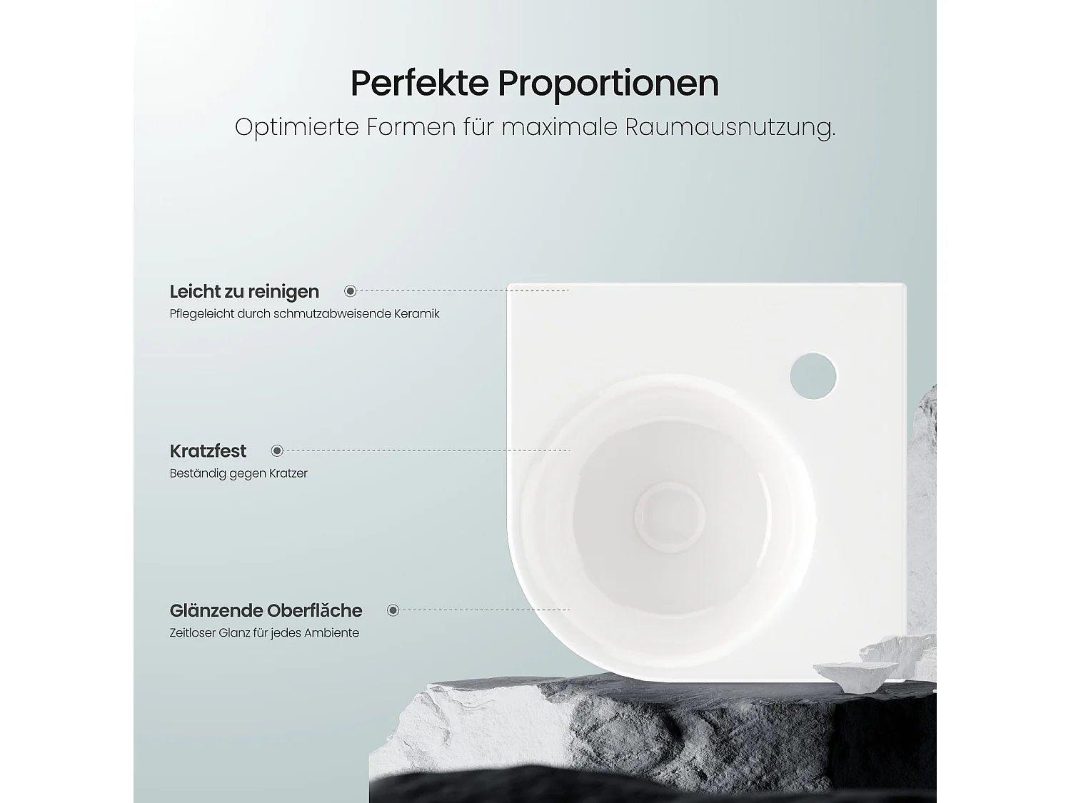 Wastafel Wandmontage Glanzend Wit 44x38,5x15,5 cm