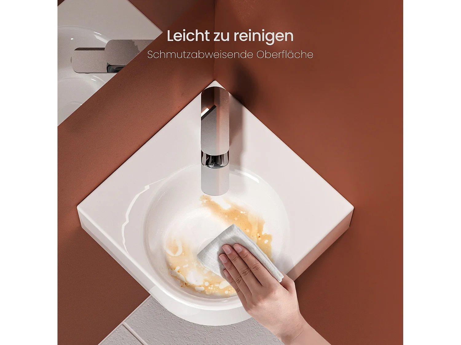 Wastafel Wandmontage Glanzend Wit 44x38,5x15,5 cm