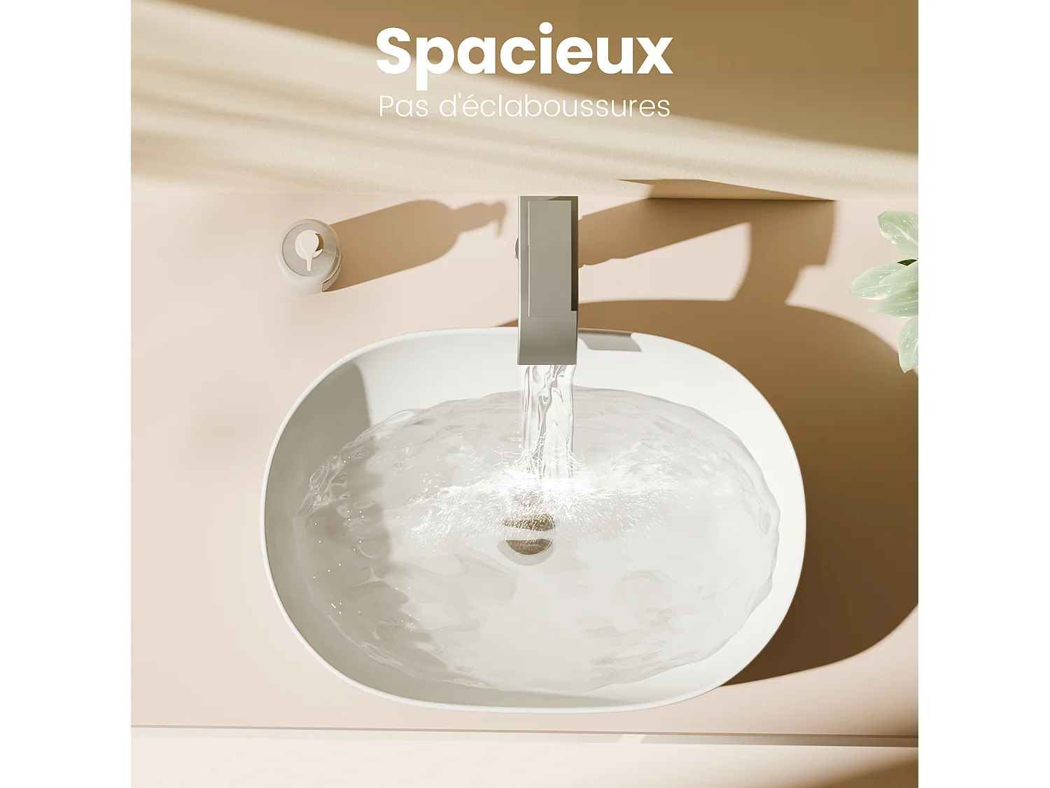 EMKE Opzetwastafel - Keramiek - Glans Wit - 60x41.5x13.5 cm - Badkamer Wasbak