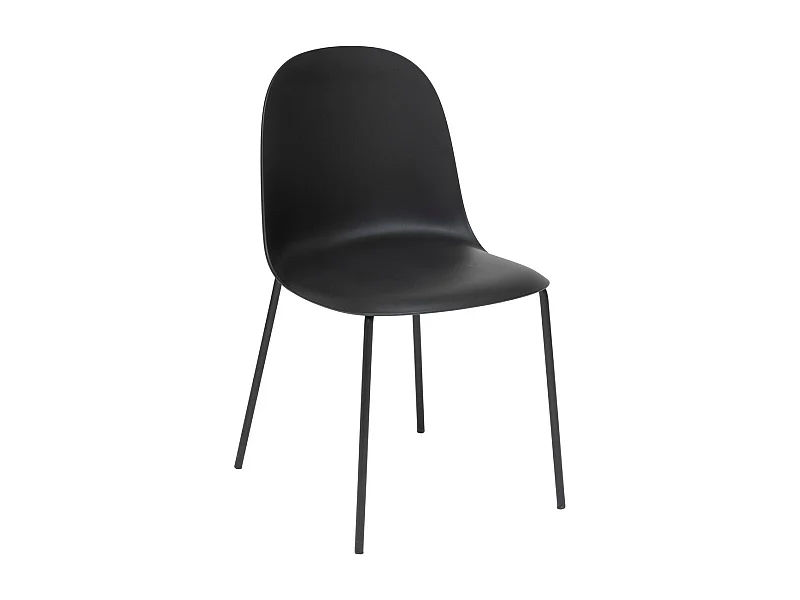 Chaise de table en Acier et Polypropylène Noir H 79 cm