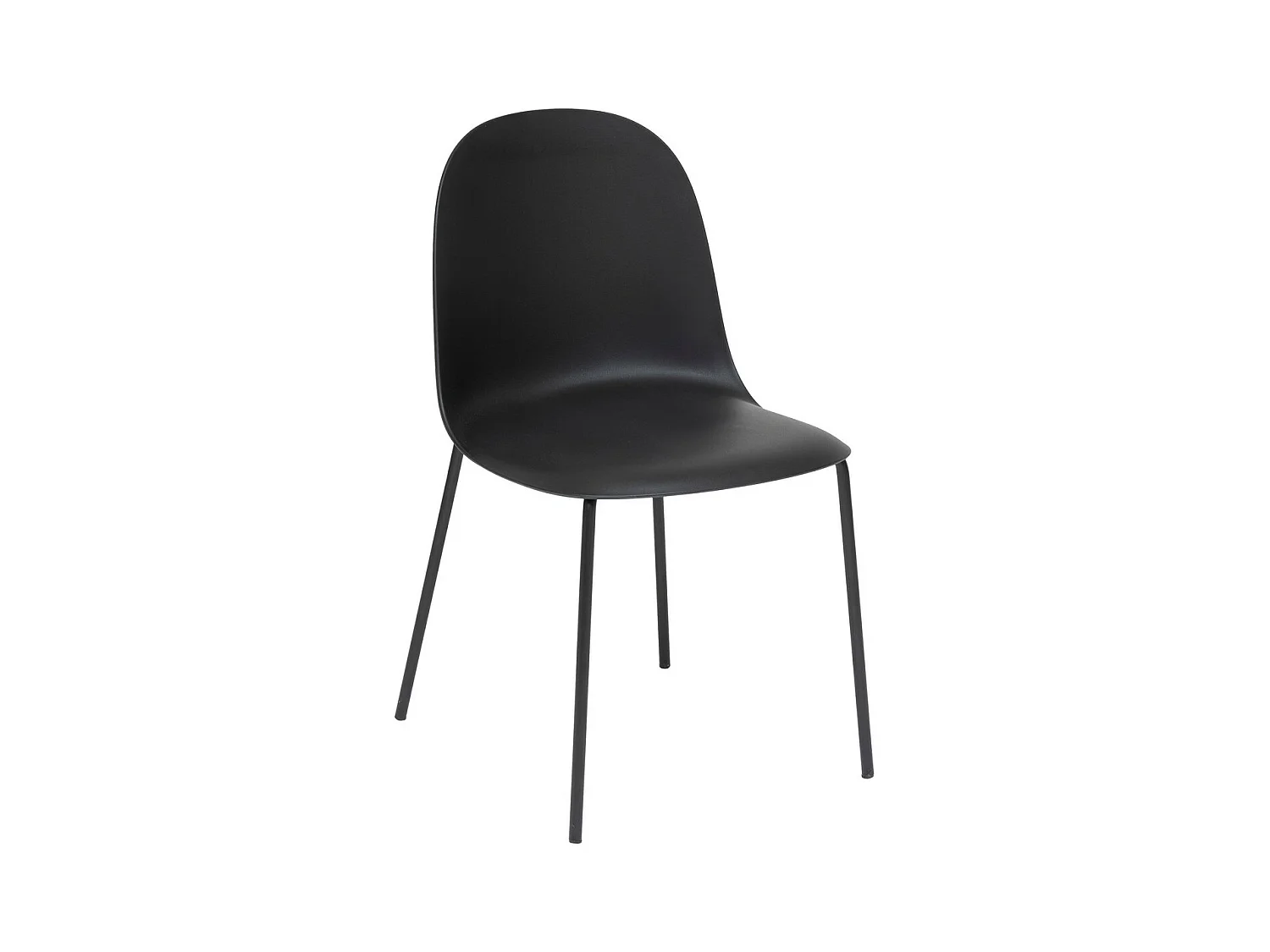 Chaise de table en Acier et Polypropylène Noir H 79 cm