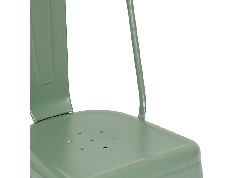 Chaise de table en Acier Vert Olive style industriel 85 cm