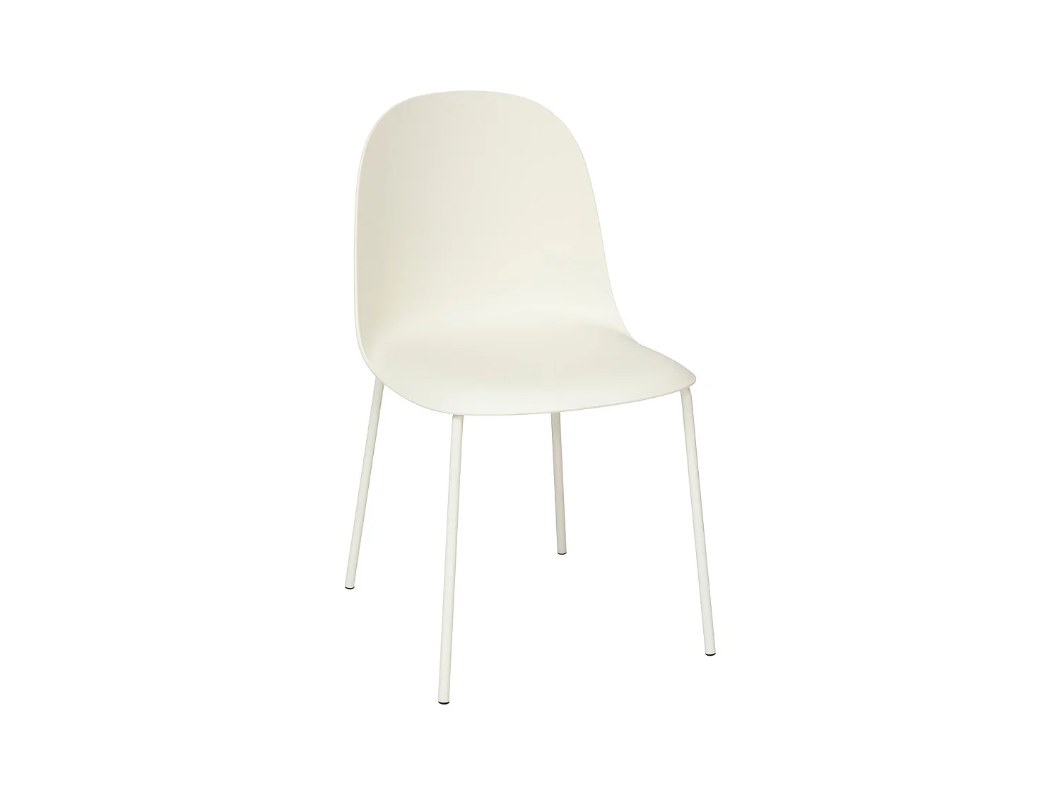 Chaise de table en Acier et Polypropylène Crème H 79 cm