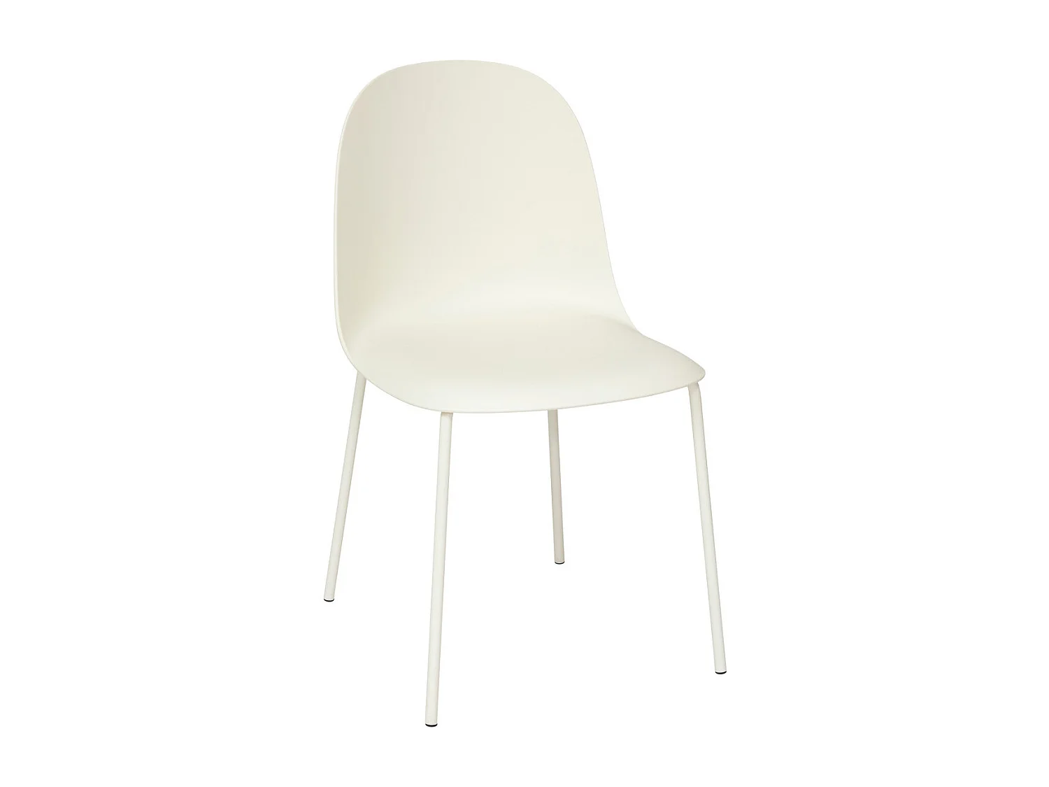 Chaise de table en Acier et Polypropylène Crème H 79 cm