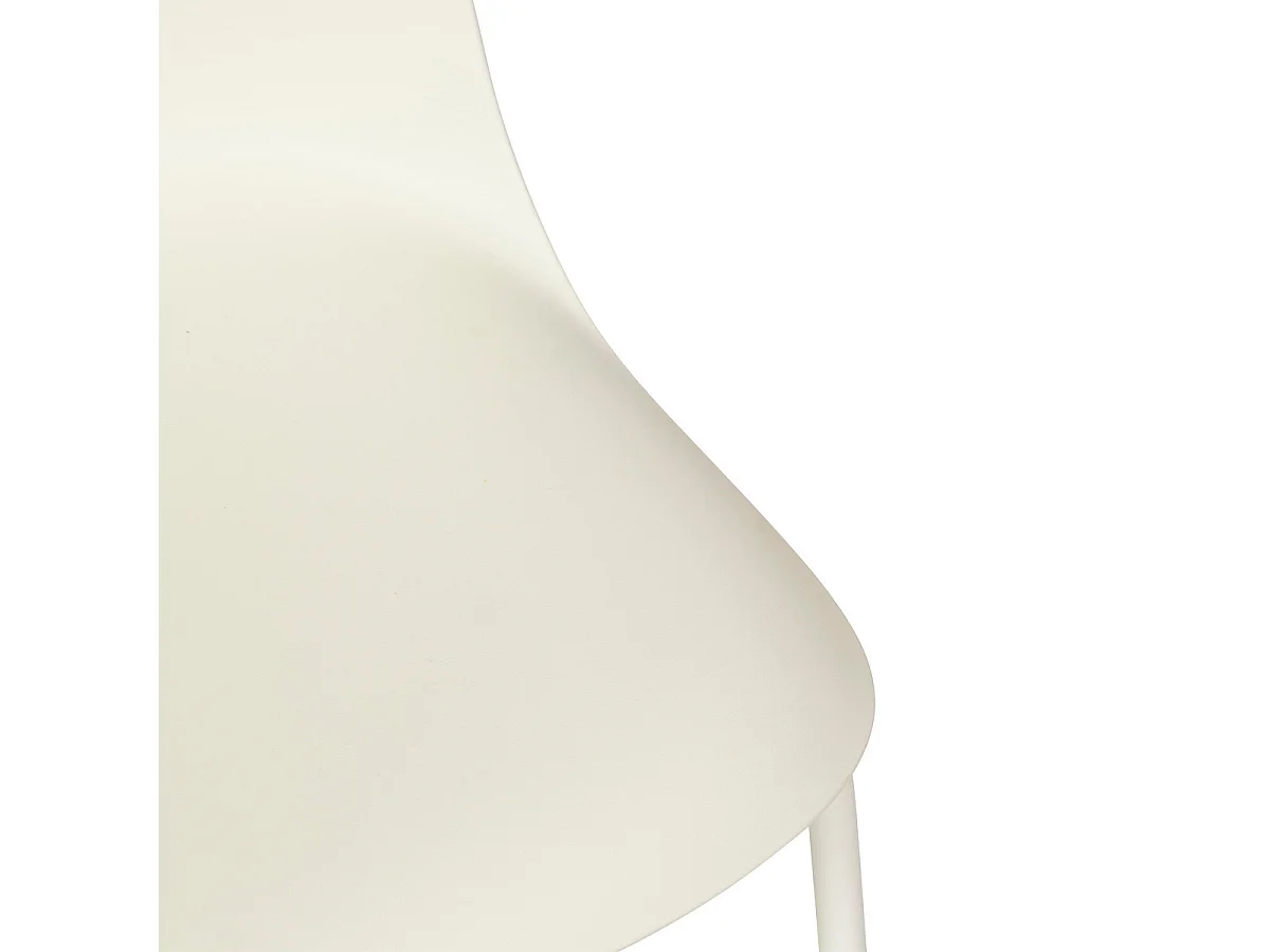 Chaise de table en Acier et Polypropylène Crème H 79 cm