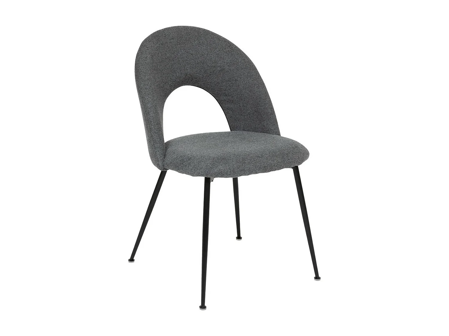 Chaise de table assise Gris chiné et pied en métal noir H 81 cm