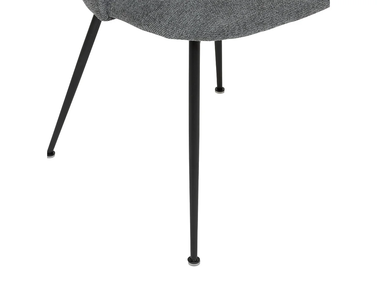 Chaise de table assise Gris chiné et pied en métal noir H 81 cm