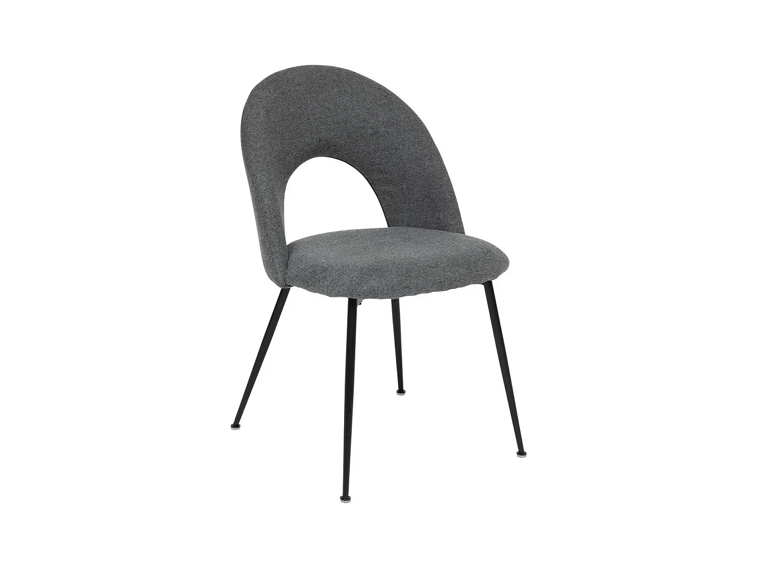 Chaise de table assise Gris chiné et pied en métal noir H 81 cm