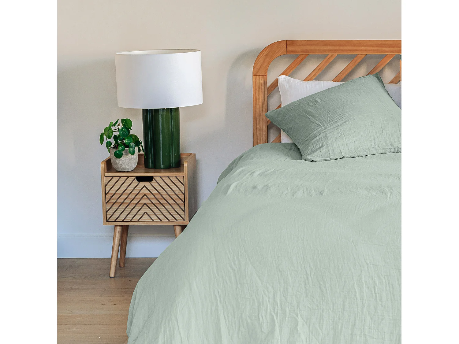 Table de chevet en bois Alba x 2