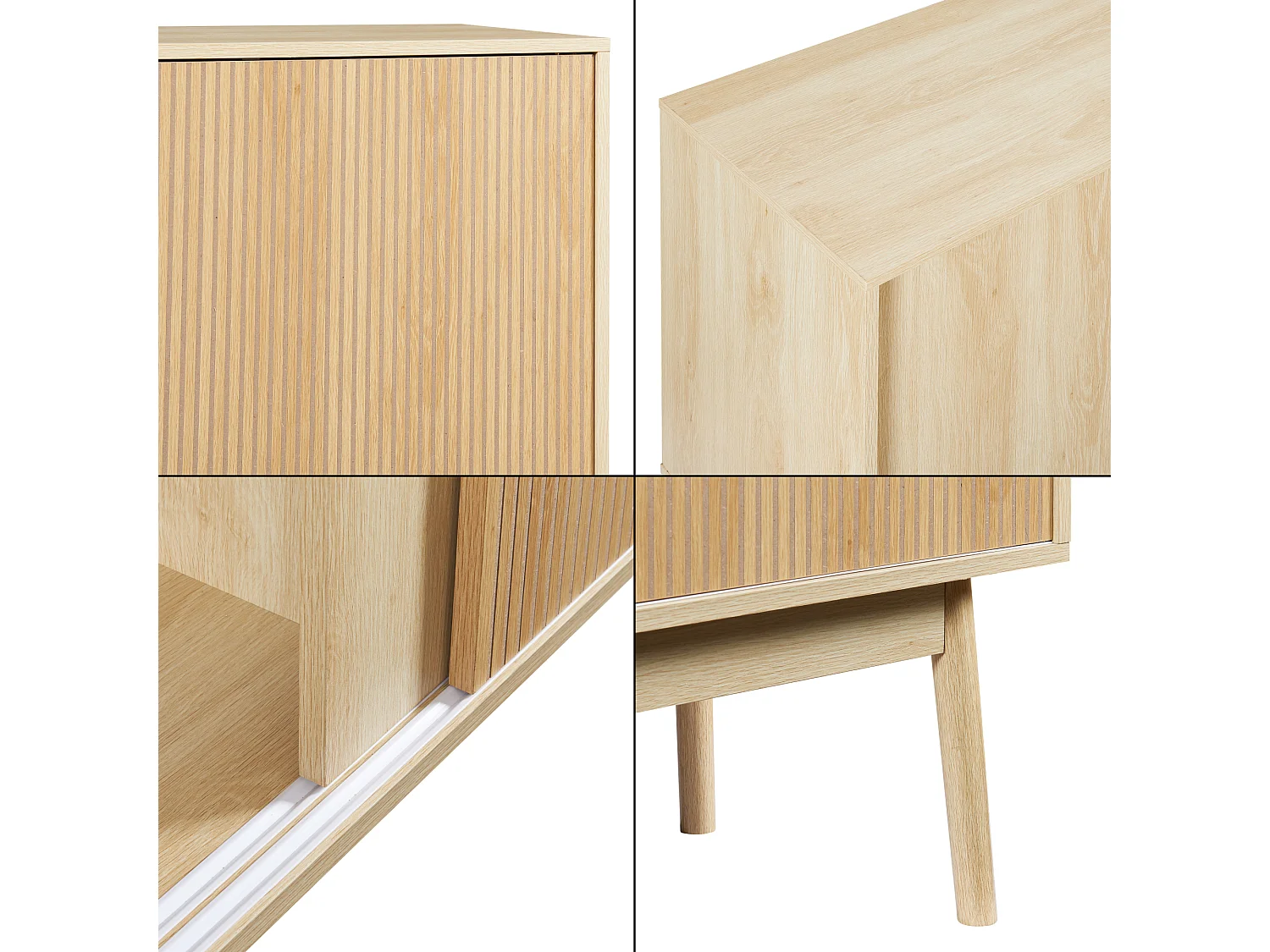 Buffet Landskrona 90 x 115 x 40 cm effet chêne [en.casa]