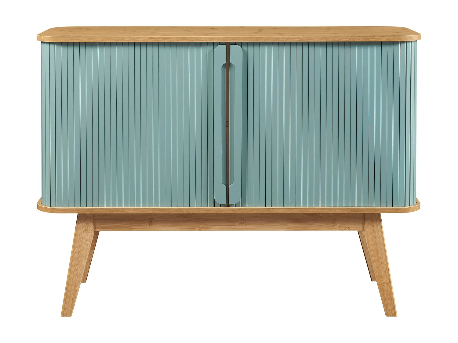 Buffet Tysvær bambou 110 x 40 x 80 cm naturel bleu [en.casa]