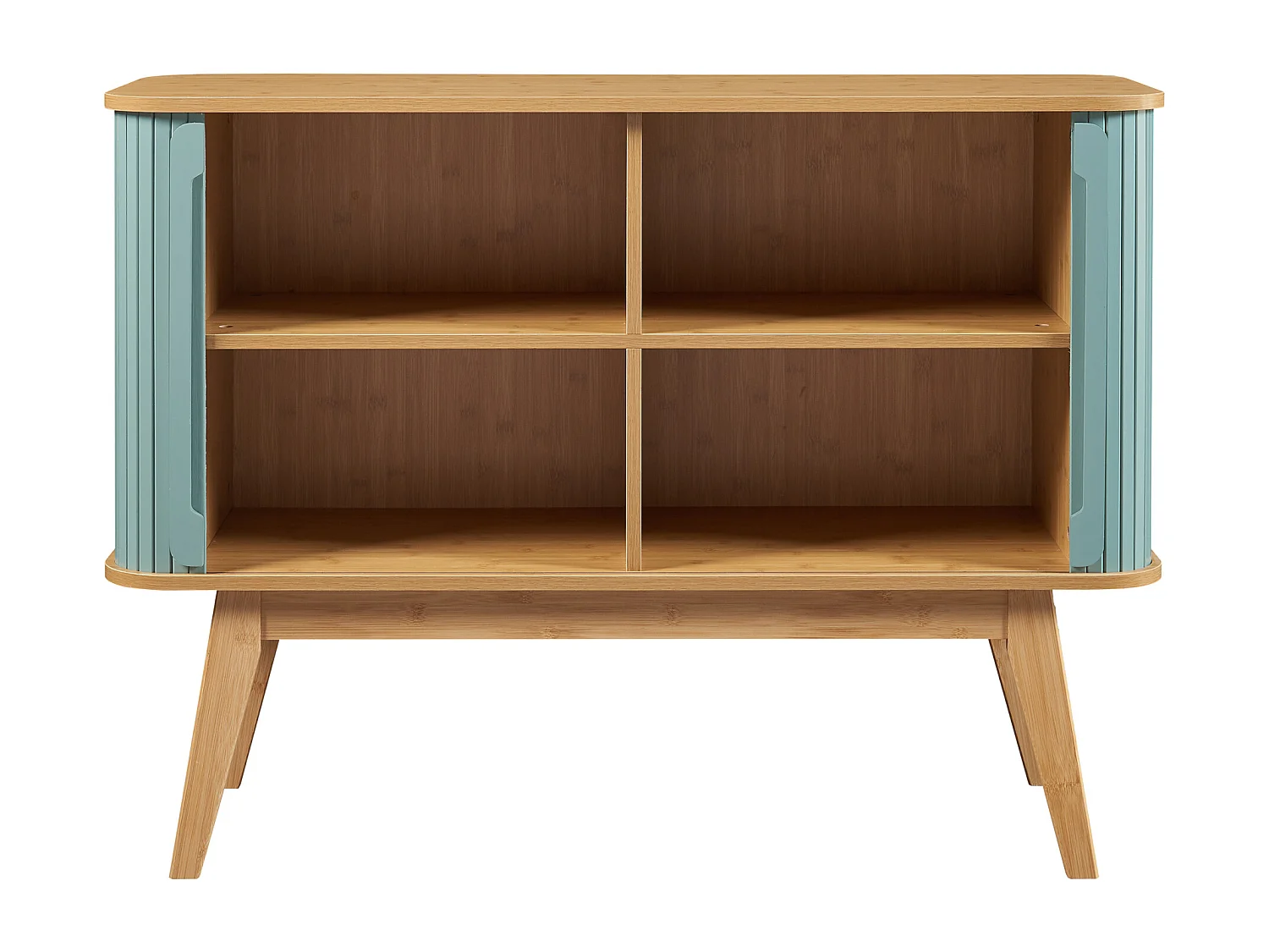 Buffet Tysvær bambou 110 x 40 x 80 cm naturel bleu [en.casa]