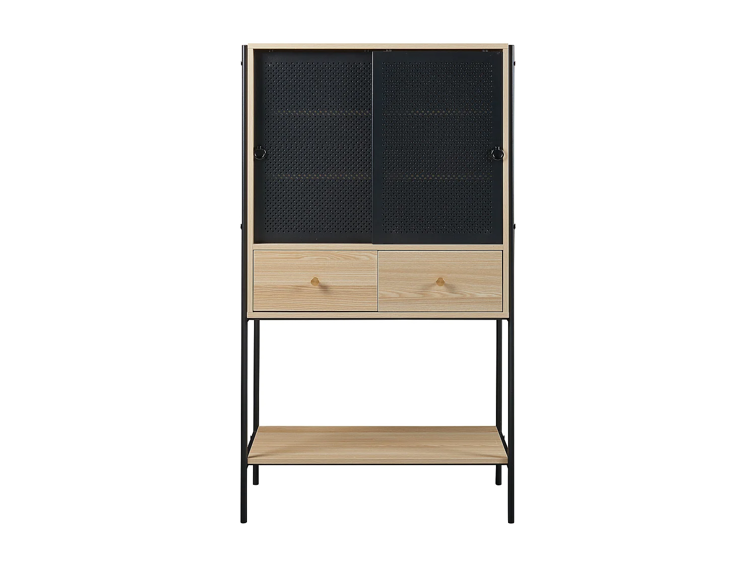 Buffet haut Tysnes 140 x 80 x 40 cm effet chêne noir [en.casa]