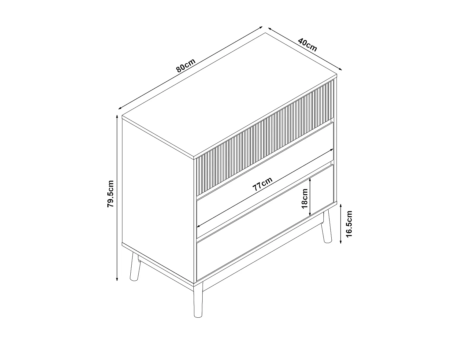 Commode Landskrona 80 x 80 x 40 cm effet chêne [en.casa]