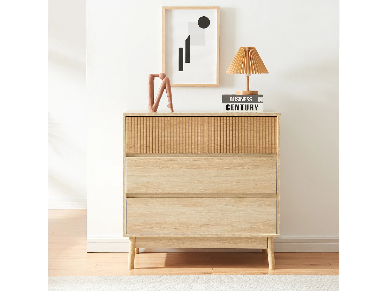 Commode Landskrona 80 x 80 x 40 cm effet chêne [en.casa]