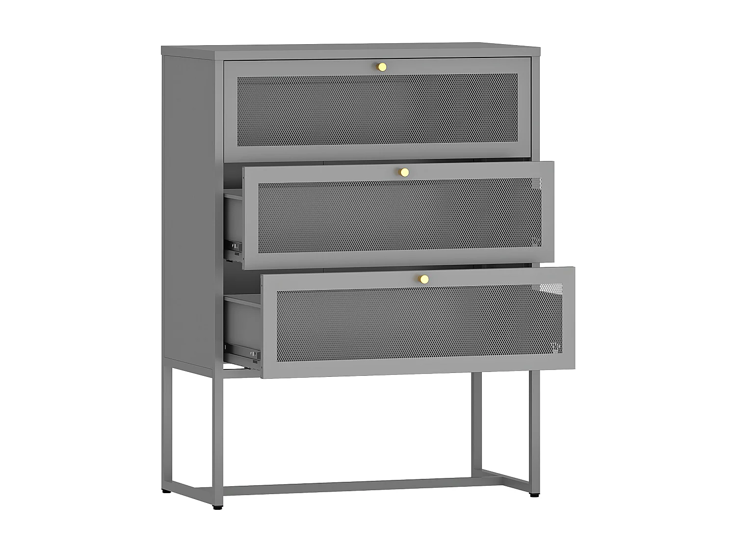 Commode Sund acier 105 x 80 x 40 cm gris [en.casa]