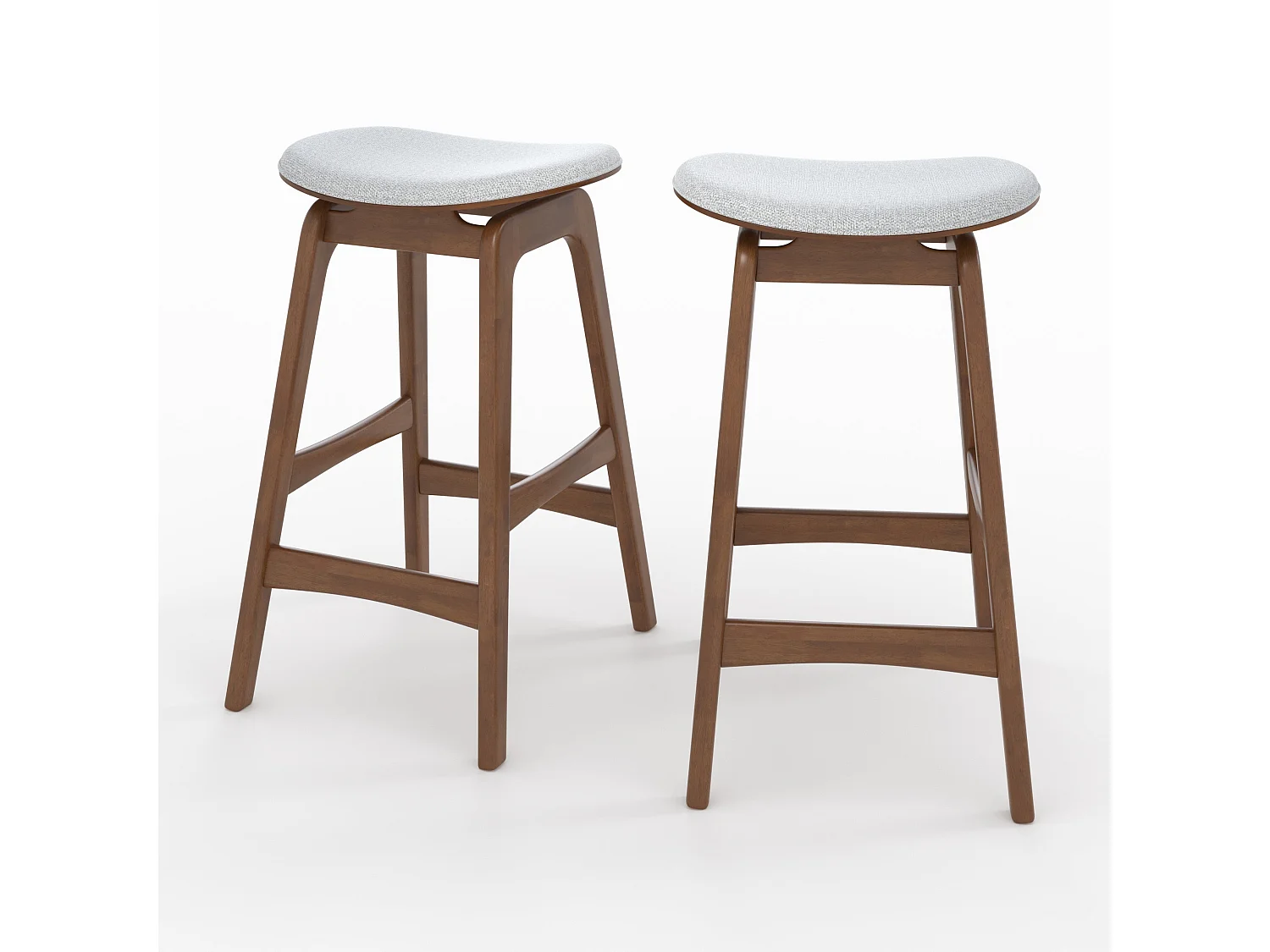 Set di 2 sgabelli per isola centrale 65,5 cm in legno e tessuto grigio - Jude