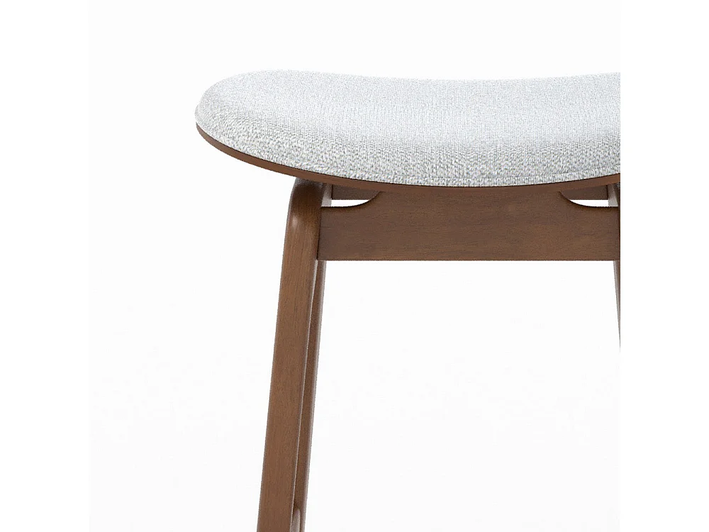 Set de 2 taburetes para isla central en madera y tela gris 65,5 cm - Jude