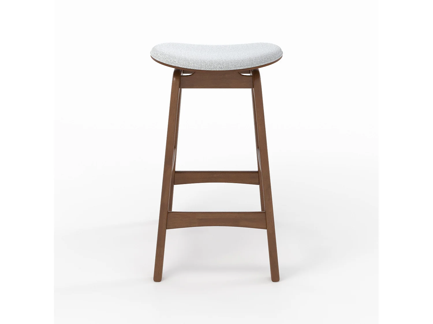 Set de 2 taburetes para isla central en madera y tela gris 65,5 cm - Jude