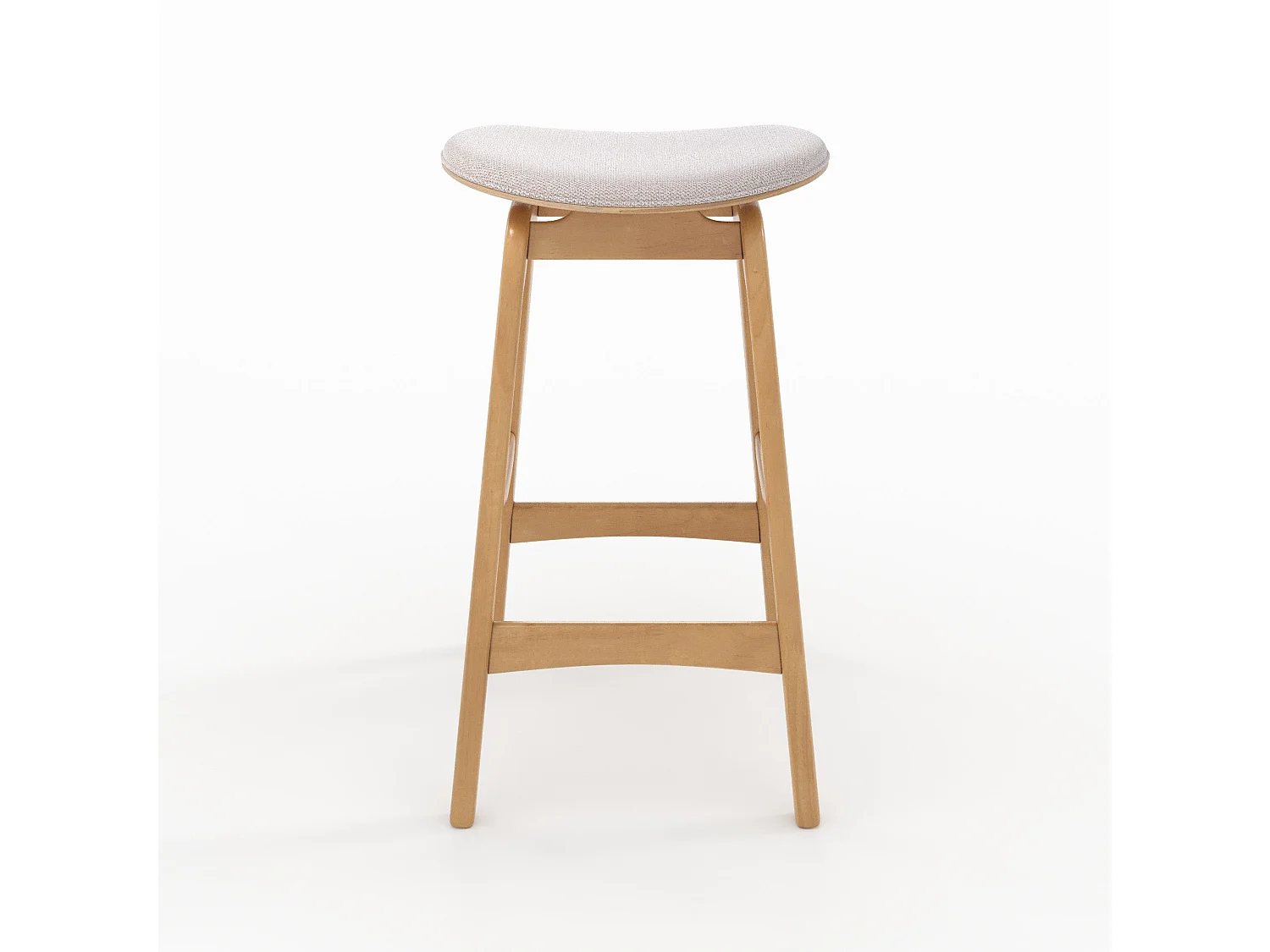 Lot de 2 tabourets pour îlot central 65,5 cm en bois et tissu beige - Jude