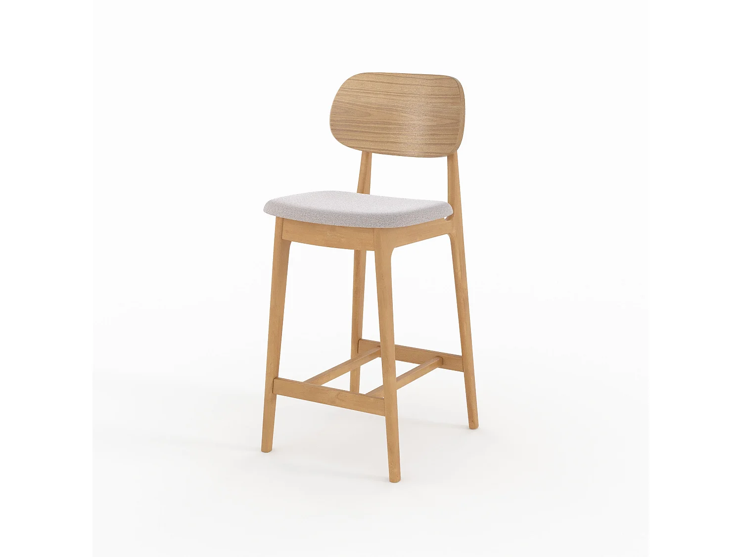 Set de 2 sillas para isla central en madera y tela beige 66 cm - Charlize