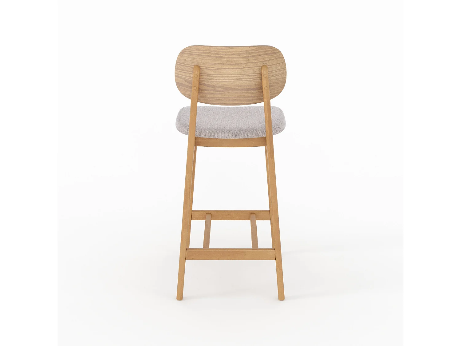 Set de 2 sillas para isla central en madera y tela beige 66 cm - Charlize