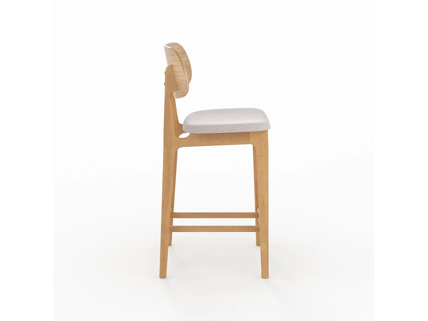 Set de 2 sillas para isla central en madera y tela beige 66 cm - Charlize