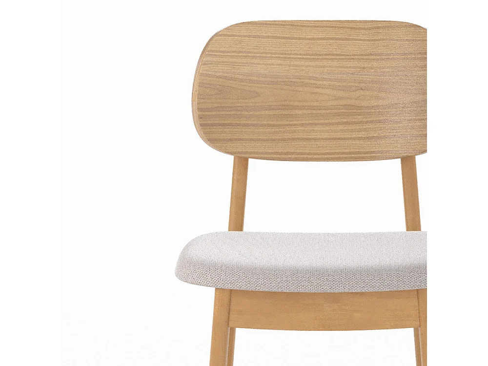 Set de 2 sillas para isla central en madera y tela beige 66 cm - Charlize