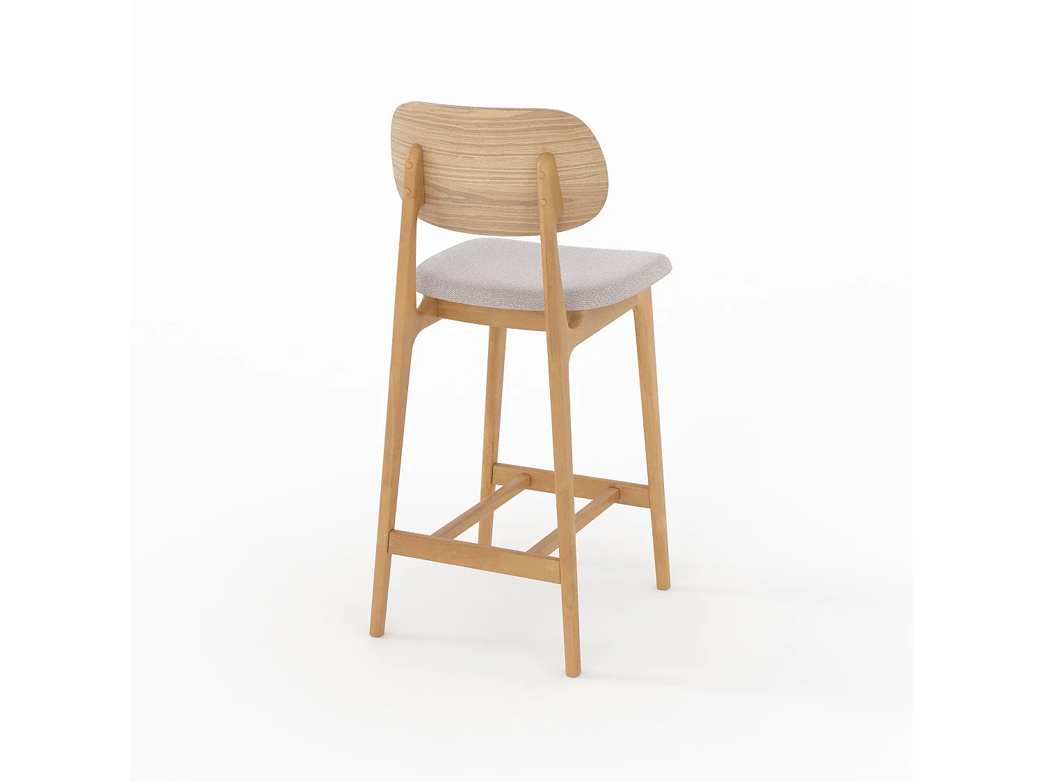 Set de 2 sillas para isla central en madera y tela beige 66 cm - Charlize