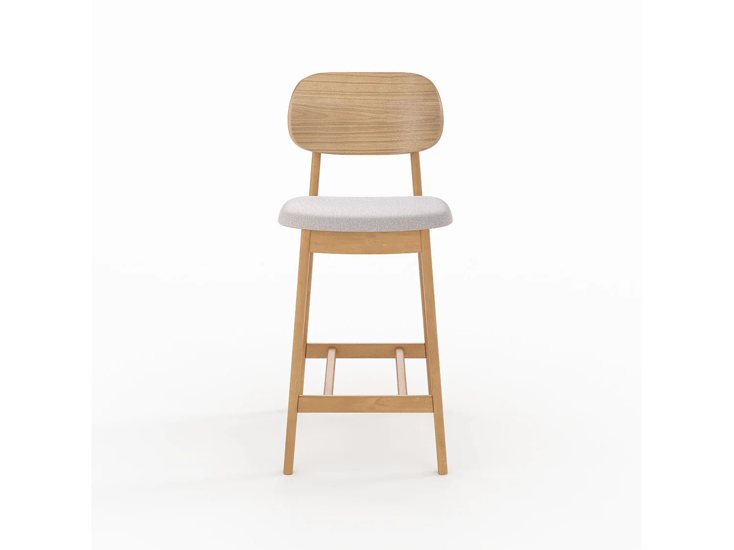 Set de 2 sillas para isla central en madera y tela beige 66 cm - Charlize