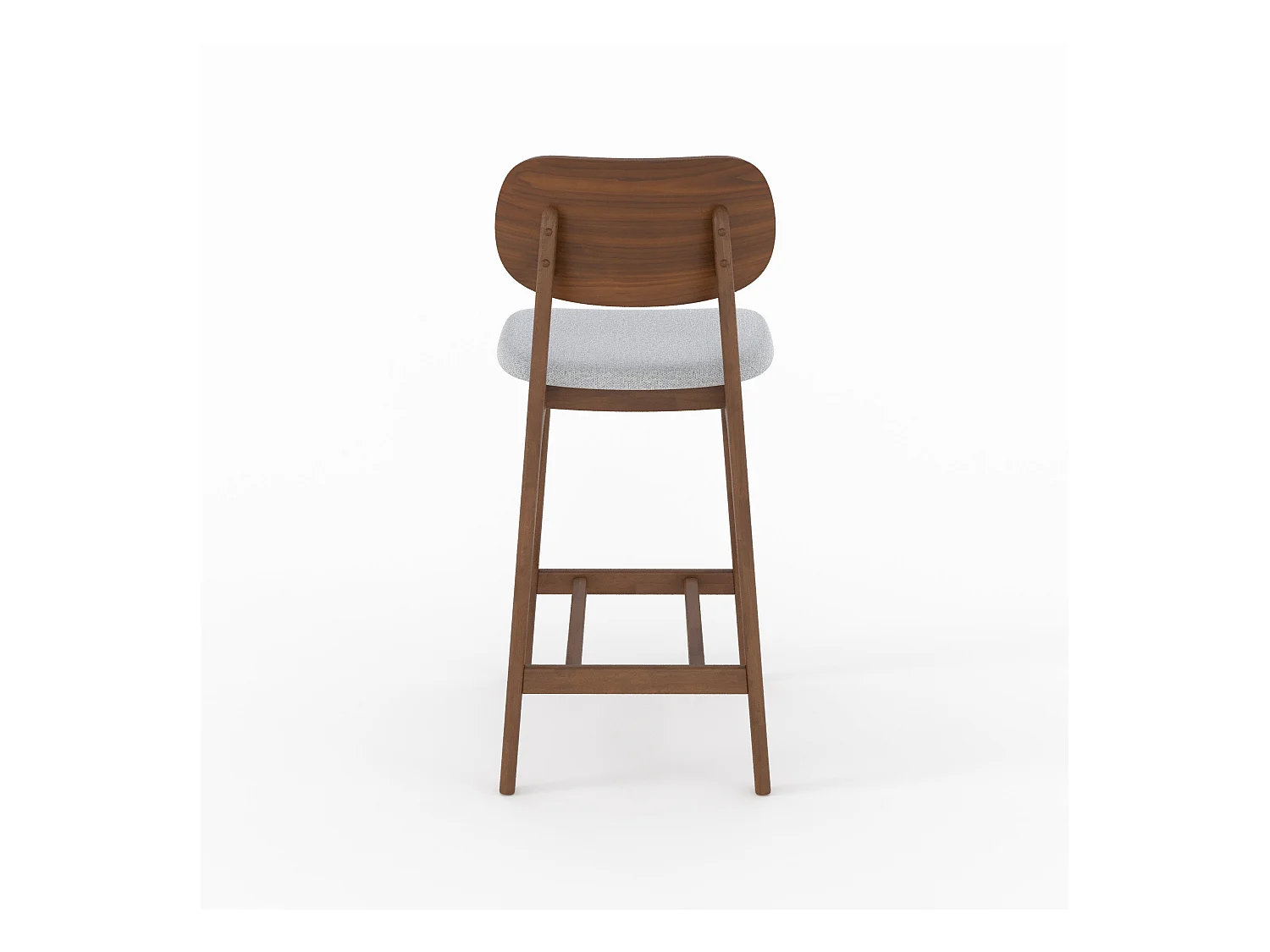 Set di 2 sedie da bar 66 cm in legno e tessuto bouclé grigio chiaro - Charlize